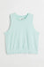 H&M Cropped Terry Vest Top Light Turquoise - BEAUTY BAR