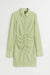 H&M Draped Shirt Dress Light Green/Glittery - BEAUTY BAR