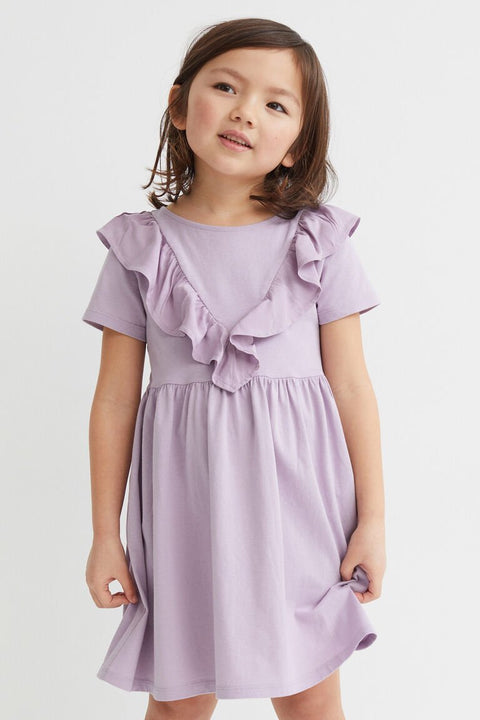 H&M Flounce-Trimmed Dress Light purple - BEAUTY BAR
