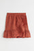 H&M Flounce-Trimmed Wrapover Skirt Brick Red/Spotted - BEAUTY BAR