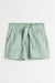 H&M High-Waisted Shorts Light Green - BEAUTY BAR