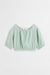 H&M Puff-Sleeved Top Light Green - BEAUTY BAR