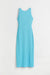 H&M Ribbed Dress Light Turquoise - BEAUTY BAR