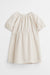 H&M Seersucker Dress Light Beige/Striped - BEAUTY BAR