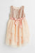 H&M Sequined Tulle Dress Apricot - BEAUTY BAR