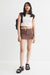 H&M Short Twill Skirt Brown - BEAUTY BAR
