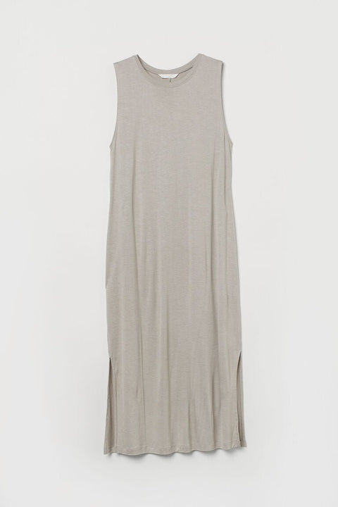 H&M Sleeveless Jersey Dress Greige - BEAUTY BAR
