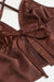 H&M Tie-Detail Satin Top Dark Brown - BEAUTY BAR