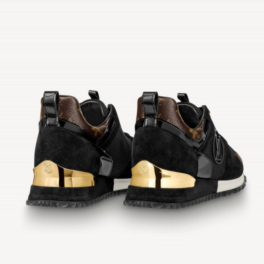 Louis Vuitton Black Suede/Monogram Canvas Run Away Trainer 9