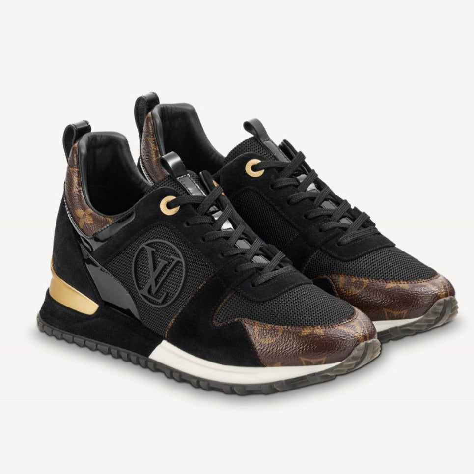 Louis Vuitton Black Suede/Monogram Canvas Run Away Trainer 8