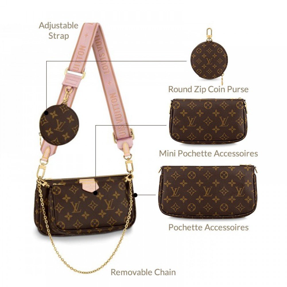 Louis Vuitton Multi Pochette Accessoires Monogram Canvas Rose Clair 7