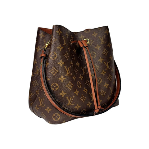 Louis Vuitton NeoNoe MM Monogram Caramel Brown Leather Shoulder Bag - BEAUTY BAR