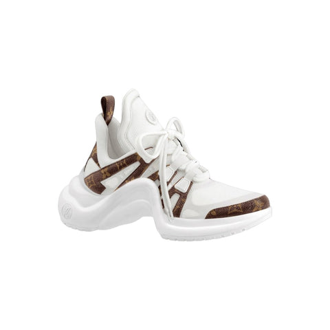 Louis Vuitton White/Monogram Canvas and Leather Archlight Sneakers - BEAUTY BAR