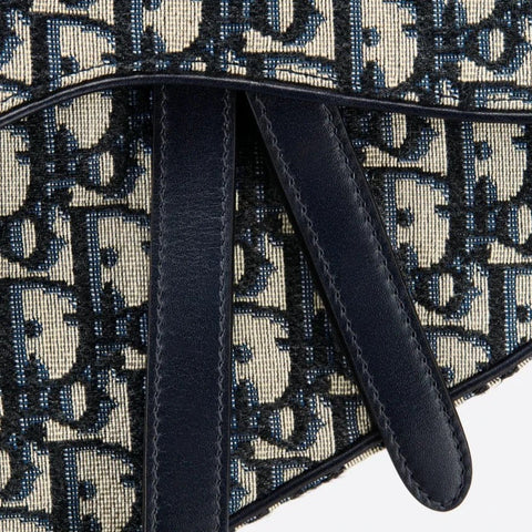 Mini Saddle Bag Blue Dior Oblique Jacquard - BEAUTY BAR