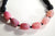 Necklaces Fuchsia Beads & Onyx Leather - BEAUTY BAR