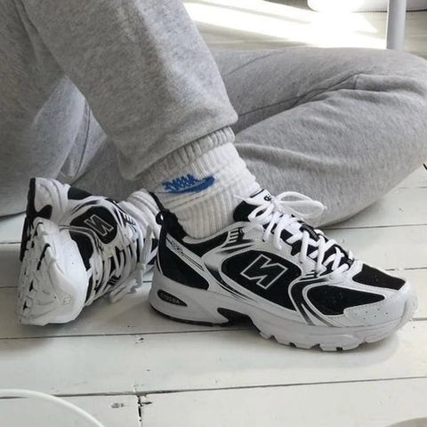 New Balance 530 White & Black Sports Style Sneakers - BEAUTY BAR