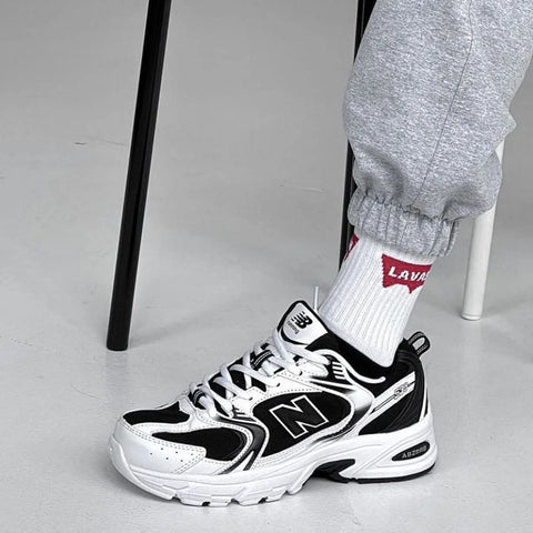 New Balance 530 White & Black Sports Style Sneakers - BEAUTY BAR