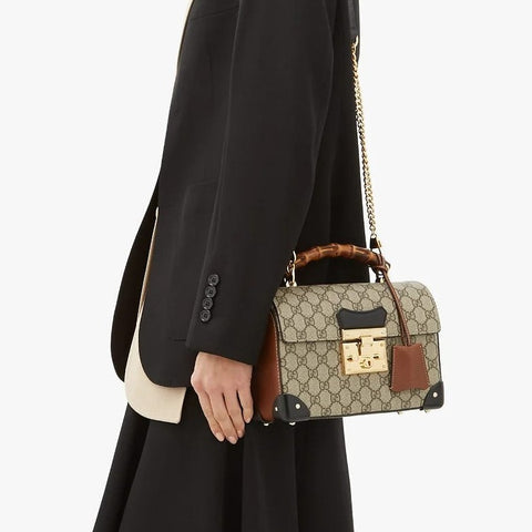 Padlock Bamboo-Handle GG Supreme Handbag - BEAUTY BAR