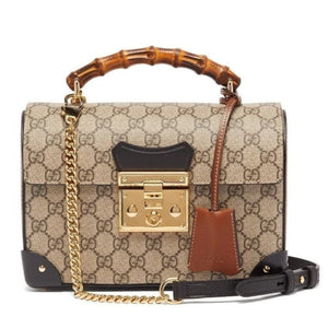 Gucci Padlock Bamboo-Handle GG Supreme Handbag