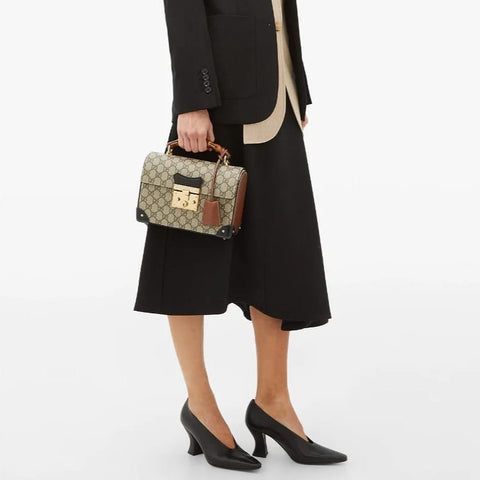 Padlock Bamboo-Handle GG Supreme Handbag - BEAUTY BAR