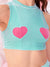 Pajama With Heart Print Tank Top & Ruffle Hem Shorts - BEAUTY BAR