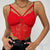 Red Lace Top With V End And Chest Strap - BEAUTY BAR