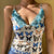V-Neck Lace Trim Butterfly Print Camisole Top - BEAUTY BAR