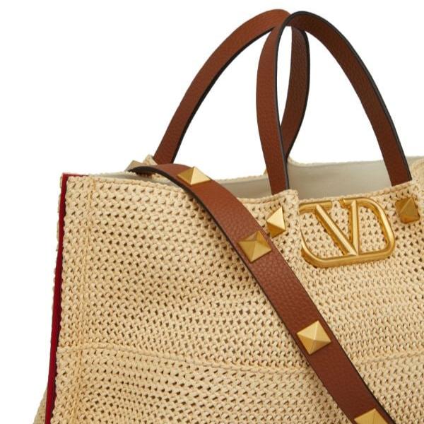 Valentino Garavani Medium Straw Summer Tote Natural 4