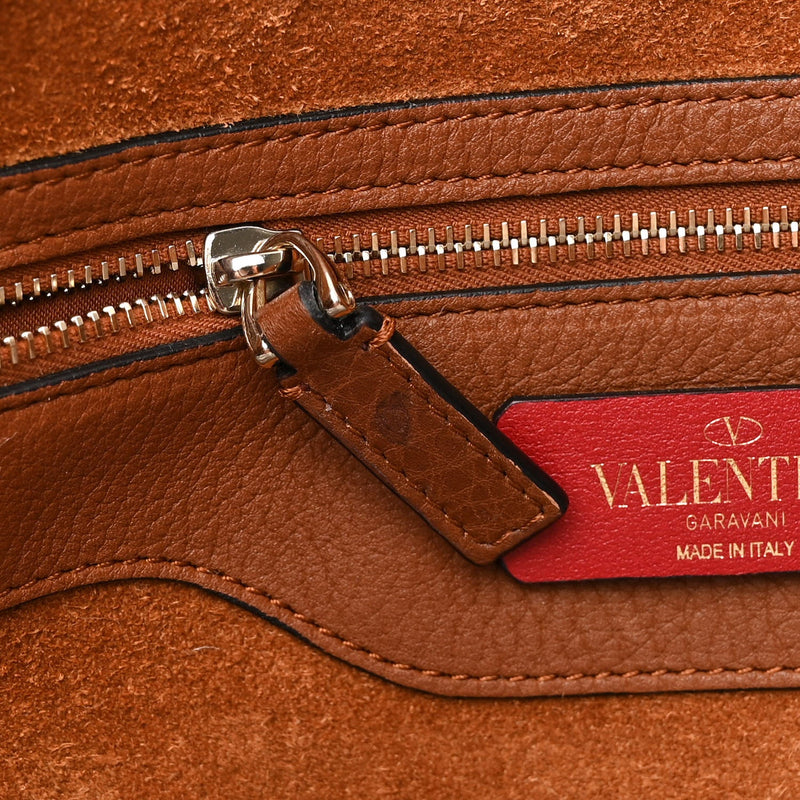 حقيبة فالنتينو جارافاني روكستد الجلدية - بني سادل 6