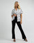 Women's Figure Print Short Sleeve Button Down Shirt Graphic Top Black White Shein - BEAUTY BAR
