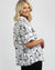 Women's Figure Print Short Sleeve Button Down Shirt Graphic Top Black White Shein - BEAUTY BAR