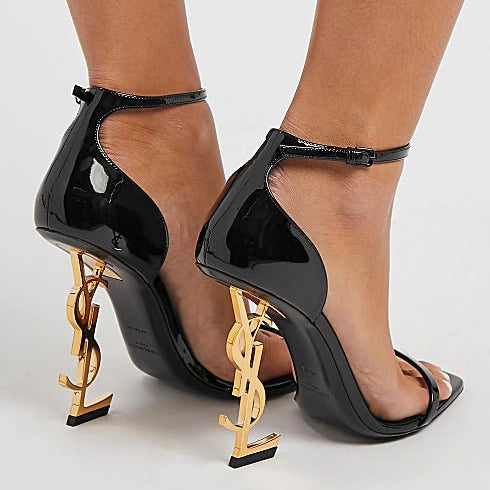Yves Saint Laurent Opyum 110 Sandals Black Gold 3