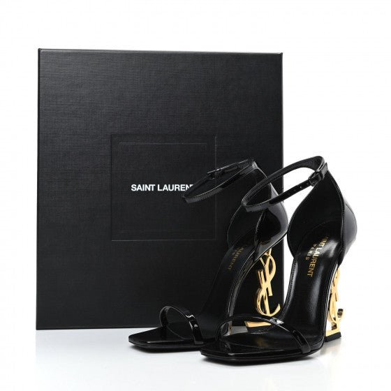 Yves Saint Laurent Opyum 110 Sandals Black Gold 7